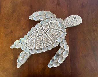 Sea Turtle Wall Decor, Shell Wall Decor, Beach Art, Ocean Lover"s Gift, Tropical Wall Hanging, Coastal Living