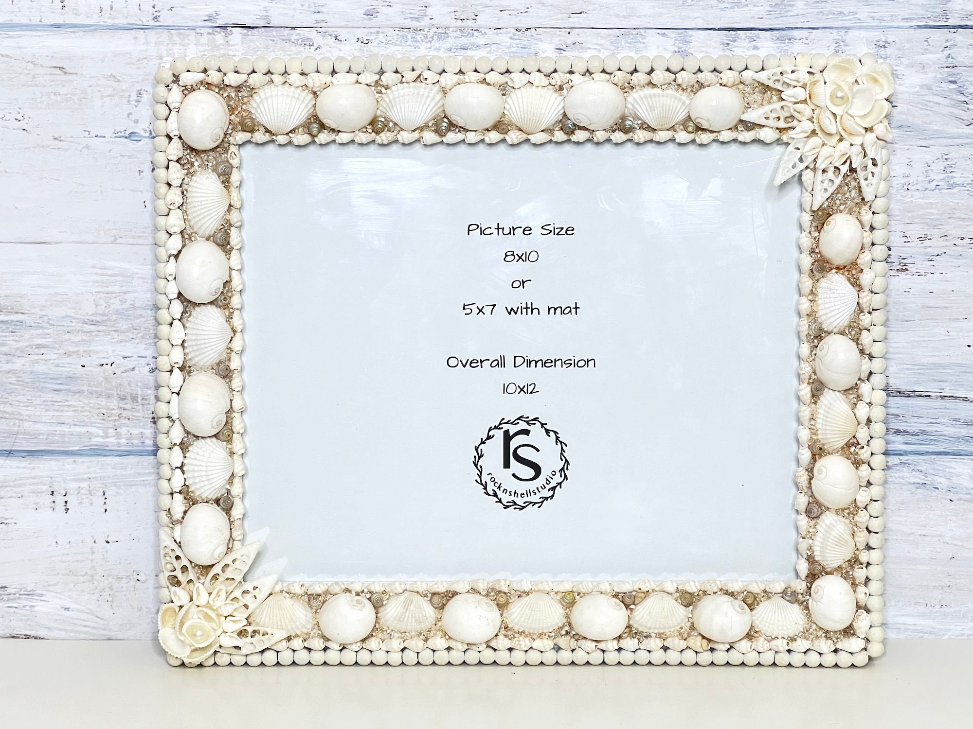 White Shell Photo Frame White Shell Picture Frame, 8x10 Photo, Beach Wedding Gift, Beach Decor ...