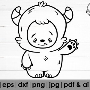 Yeti SVG, Nursery Animal SVG, Cute Yeti Svg, Cute Svg, Baby Room svg, Cute Shirt svg, Arquivos de corte para Cricut, Arquivo de silhueta, DXF, Boneco de neve