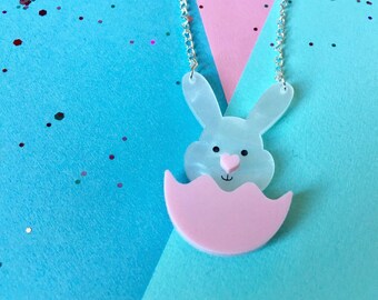 Easter Rabbit Acrylic Necklace