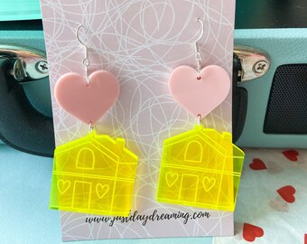 Yellow House Earrings, HSLOT Jewellery