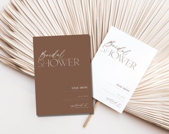 Modern Bridal Shower Invitation Template, Minimalist Invitation Template, Downloadable, Wedding Shower Invite, Digital Invitation, JL-W015