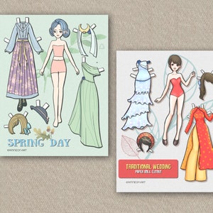 Paper Doll Printable Digital Download Kid Craft