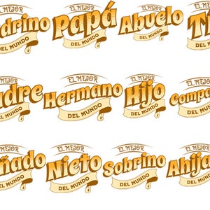 El mejor papa del mundo SVG Abuelo, Hermano, Tio, Nieto, Compadre, Hijo, Sobrino, Cuñado, Padre, Padrino, Ahijado,  clipart PNG POD