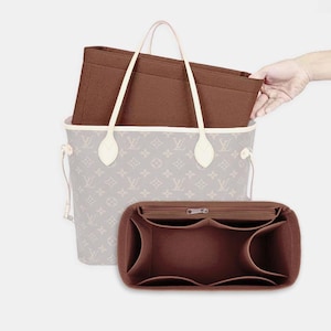XYJG Purse Handbag Silky Organizer Insert Keep Bag Shape Fits LV Neverfull  PM/MM/GM Bags, Luxury Handbag Tote Lightweight Sturdy(Rose pourpre