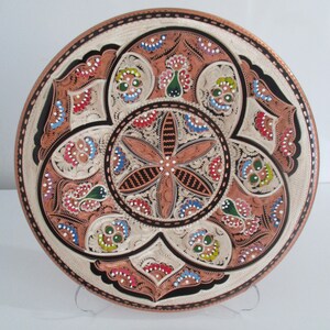 Decorative Round Copper Plate | Hanmade Copper Plate | Enameled Copper Plate