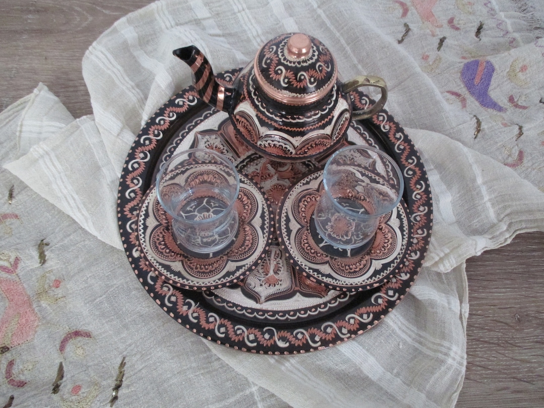 Southern Tea Set Handmade Tea Set | Ottoman Copper Tea Set | Mothers Day Gift ...