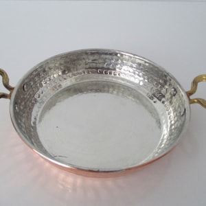 Brass Handle Hand Hammered Cooking Pan | Handmade Unique Copper Pan | Traditional Turkish Copper Pan | Double Handled Pan | Omelette pan |