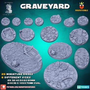 Graveyard bases for fantasy wargames Old World|WFB|T9A| get additional discount!