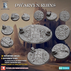 Dwarven ruins bases for fantasy wargames Old World|WFB|T9A| get additional discount!