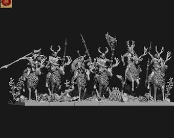 Holo Miniatures Sylvan Elves Cazadores salvajes en ciervos