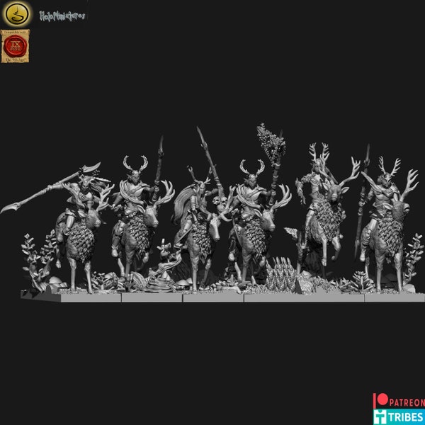 Holo Miniatures Sylvan Elves Wild Hunters on Stags