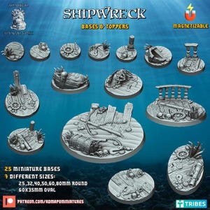 Shipwreck bases for fantasy wargames Old World|WFB|T9A| get additional discount!