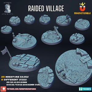 Norse Raided Village bases for fantasy wargames Old World|WFB|T9A| get additional discount!