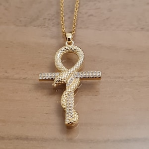 Ankh Necklace - Egyptian key of life - Egyptian Cross- protection- new beginnings  - Gold necklace - life - gift for her -