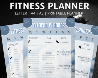 Food & Fitness Journal, Health Tracker, Workout Planner, Daily Wellness Tracker, Weight Loss Planner