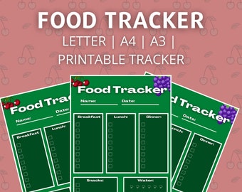 Food Tracker, Health Tracker, Daily Food Planner, Daily Wellness Tracker