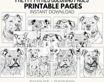 Pretty pittie coloring pages 20 8” x 8” in one pdf file