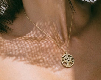 Tree of Life necklace, gold vermeil