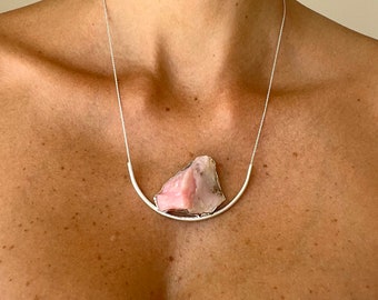 Earth necklace, Pink Opal