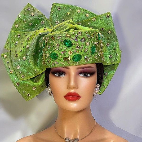 Nigeria, Africa Gele headtie hat, Aso-Oke Fabric,gele,Headwrap,Ready-to-Wear Gele Autogele Ready Made Gele Auto Gele Africa Nigerian Wedding