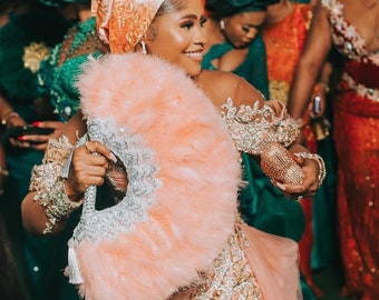 Éventails de mariée en plumes / Éventails de plumes africaines, éventail de mariée