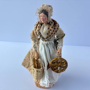 vintage Syndicat Des Santonniers Costume Baker Doll De Provence, Vertiable santon d'argile, poupée costume rétro, fabriquée en France, objets de collection