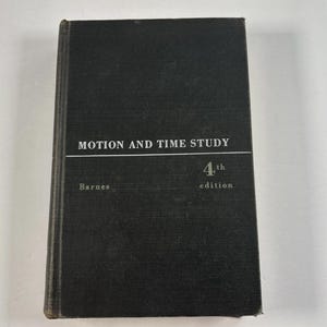 Motion and Time Study by Ralph M. Barnes, Industrial Engineering Textbook, Method Analysis, Work Design, Black Vintage Book