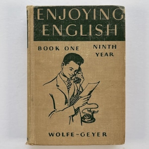 Vintage 1946 Revised Edition Enjoying English Textbook