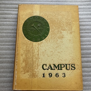 1963 Emory University Yearbook with Graduation Exercises and Newspaper Article, Vintage College Yearbook, Georgia University Yearbook