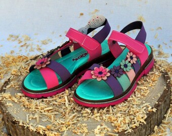 Summer Minimen girls open toe leather orthopedic Sandals  Made in Turkey 