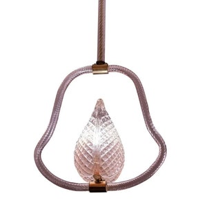 Pink Barvovier and Toso Pendant, Murano Glass, 1950s