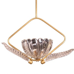 Art Deco Barovier & Toso Pendant Light Murano Glass, 1940