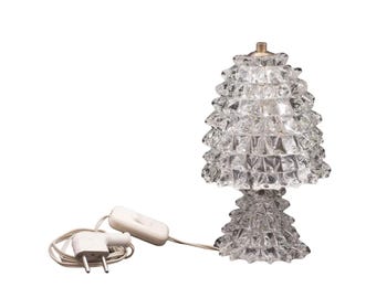Elegant Table Lamp in Rostrato Murano Glass Vase for Barovier & Toso, 1950s