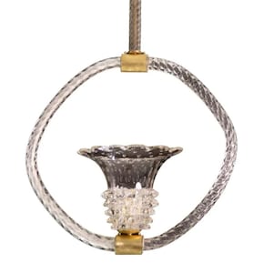 Rare Ercole Barovier Chandelier Rostrato and Bullicante Murano Glass, 1940s