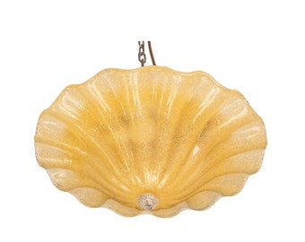 Charming Murano Glass Gold Ceiling Light Flower, 1970