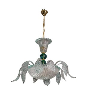 Venetian Vintage Turquoise Murano Glass Chandelier