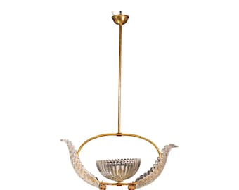 Antique Barovier and Toso Pendant Light, 1940