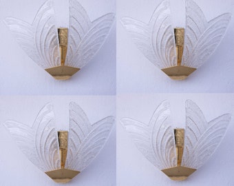 Set of 4 Sorrento, Italian Murano Glass Wall Light, 1970s