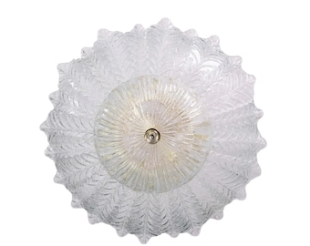 Palermo, Large Size Murano Clear trasparent Vintage Glass Ceiling Light, 1970s