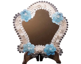 イタリア・アンティーク☆ベネチアンムラノグラスミラー／壁掛鏡☆芸術的ガラス工芸 イタリア・アンティーク☆ベネチアンムラノグラスミラー／壁掛鏡