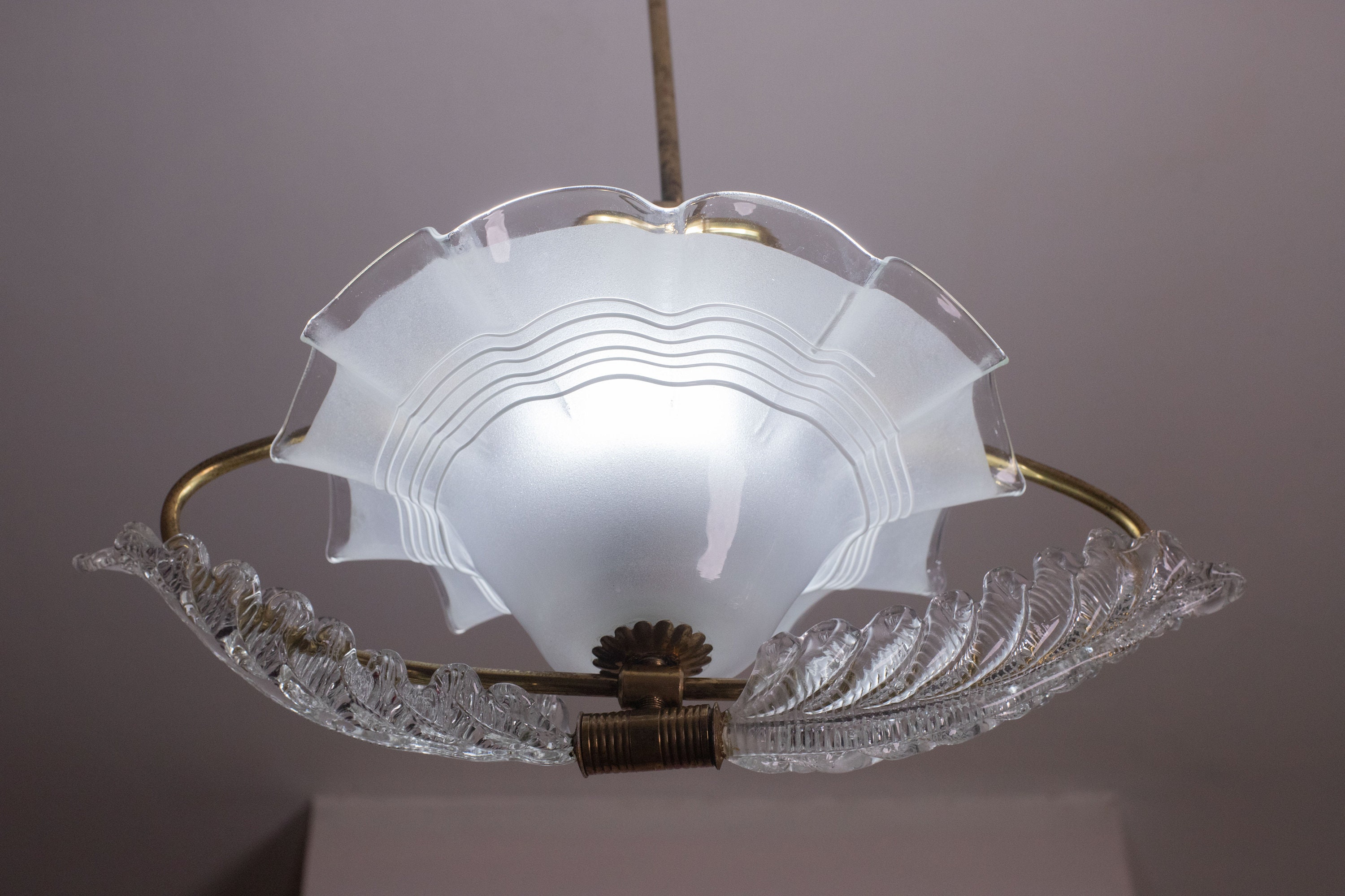 Art Decò, Barovier & Toso Pendant Light Murano Glass, 1940s - Etsy