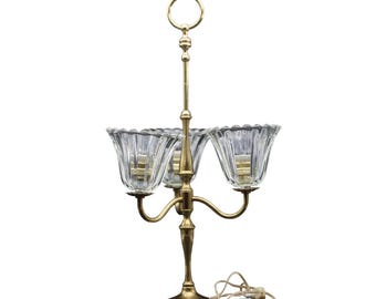 Lámpara de mesa Art Déco de gran tamaño, de cristal de Murano, 1940.
