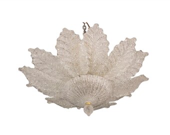 Ischia, Murano Clear transparent Vintage Glass Ceiling Light, 1970s
