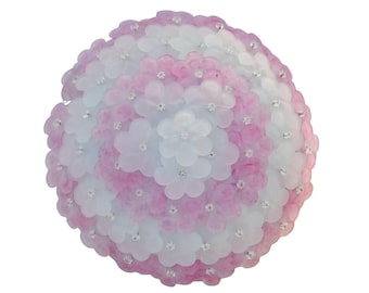 Elegant Murano Ceiling Light Pink Flower by Seguso for Venini, Italy