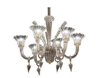 Lustre Art déco exceptionnel Barovier et Toso, verre de Murano « Bubble », années 1940
