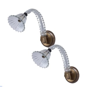 Pair of Wall Light Sconces by Barovier & Toso Glass Murano, Italy, 1950
