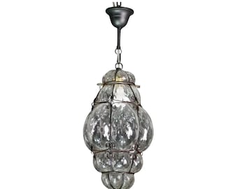 Venetian Transparent Lantern, Murano Glass, Italy, 1970s