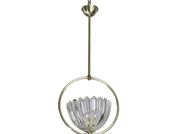 アールデコ様式のバロヴィエ＆トソ製ペンダントライト、1950年