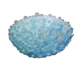 Amazing Murano Ceiling Light Blu Rubino Flower by Seguso for Venini, Italy